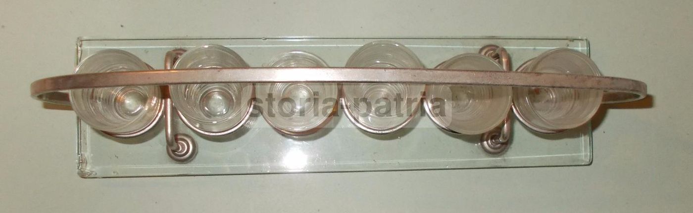 Set 6 Bicchierini Da Liquore E Rosolio Con Vassoio Vintage, Anni '20 '50
