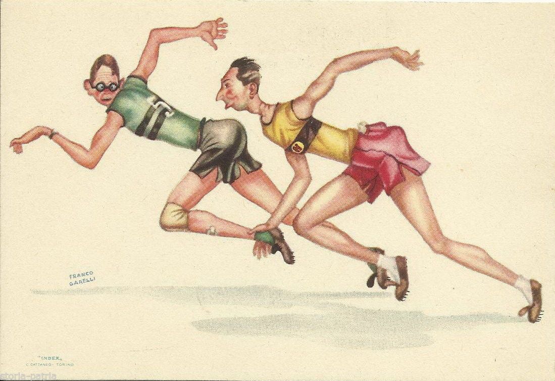 Cartolina Littoriali Torino 1933 Corsa Garelli V Giochi