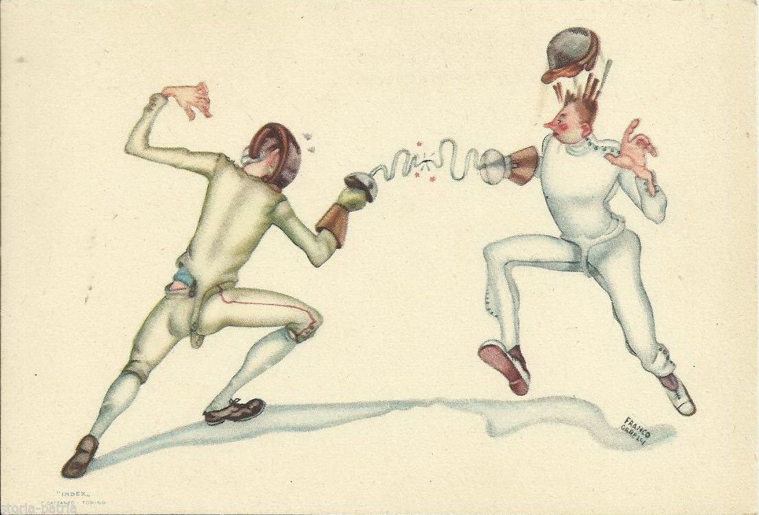 Cartolina Littoriali Torino 1933 Scherma Garelli Giochi G.U.F.