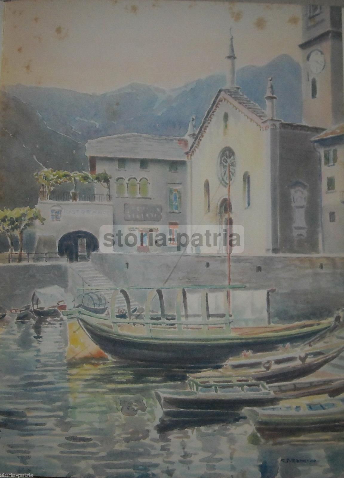 Stampa Antica Porto Di Torno, Lago Di Como, Ramorino, Anni '20