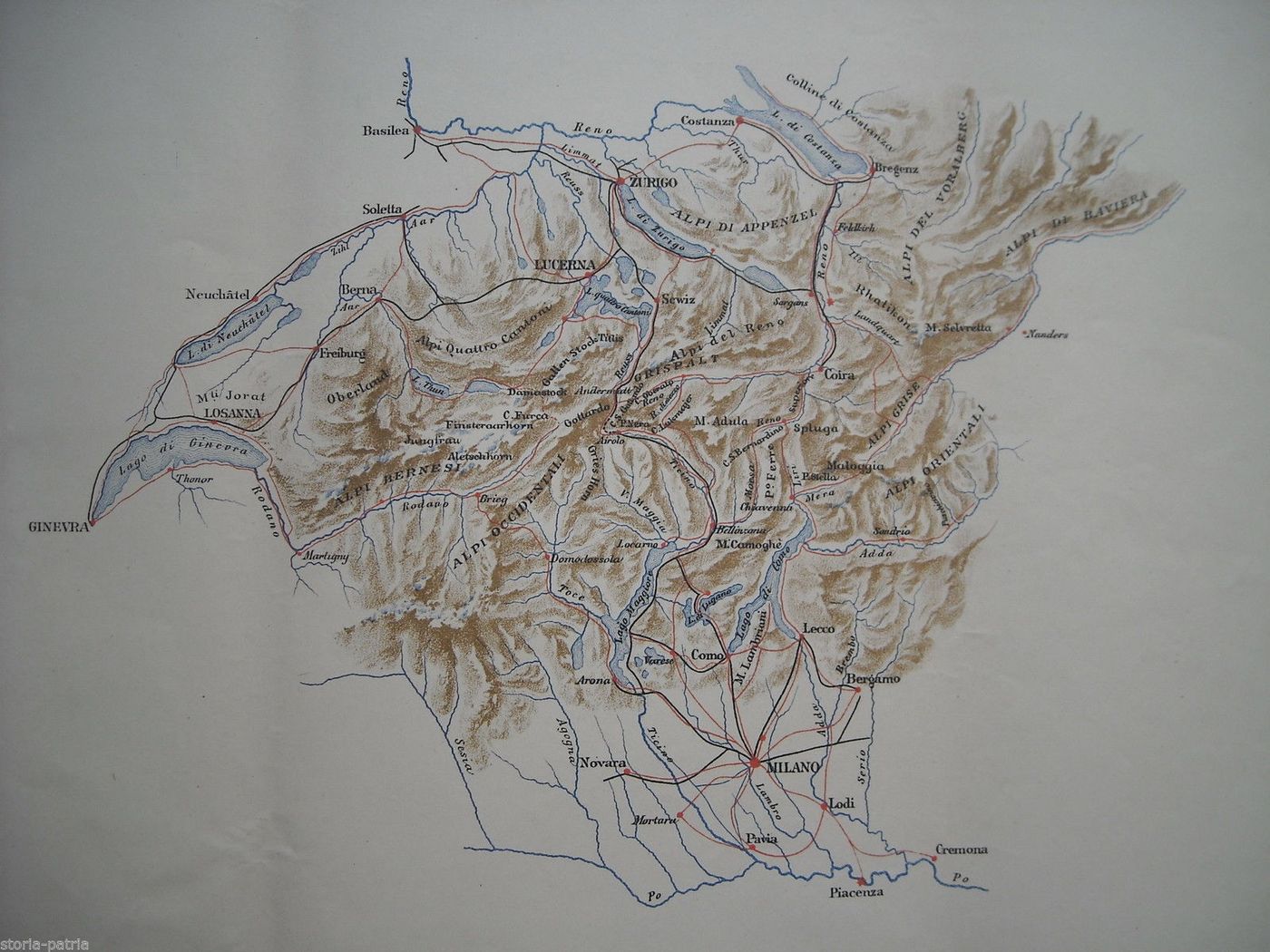 Mappa Geologica Delle Alpi Centrali (Lombardia E Svizzera), 1891