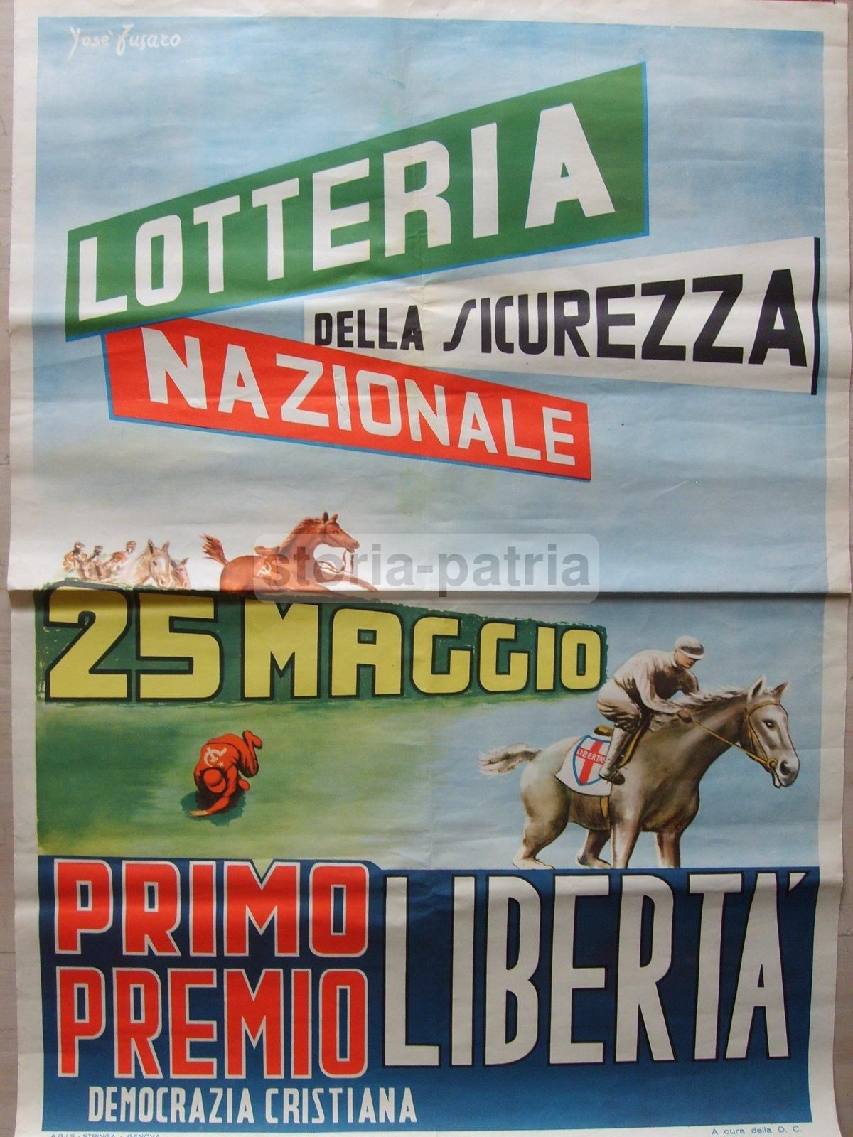 Manifesto Lotteria Democrazia Cristiana, Anni '50, José Fusaro