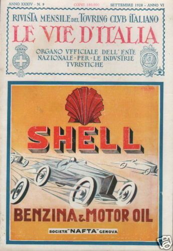 Pubblicità Shell Benzina, Renzo Bassi, 1928, Grafica Futurista