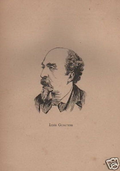 Ritratto Di Luigi Gualtieri, Stampa Di Fine Ottocento