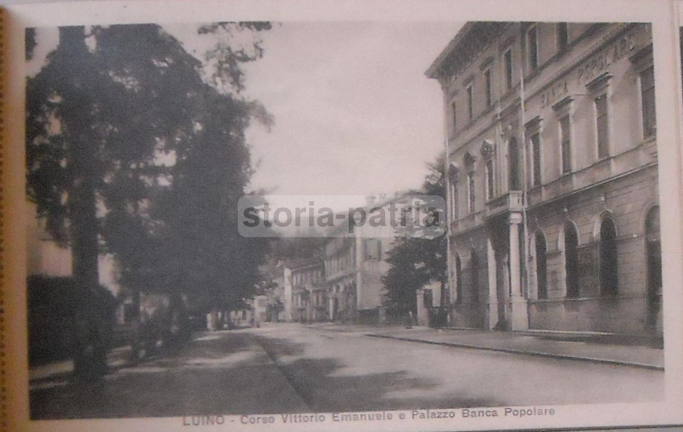 Cartolina Antica Palazzo Banca Popolare, Luino   Corso Vittorio Emanuele