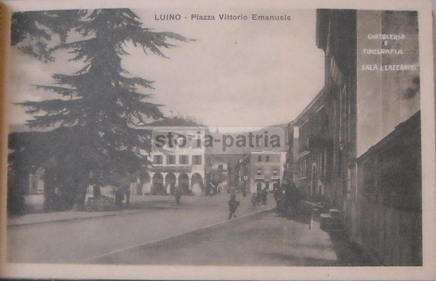 Cartolina Antica Luino Piazza Vittorio Emanuele Anni 20 Animata