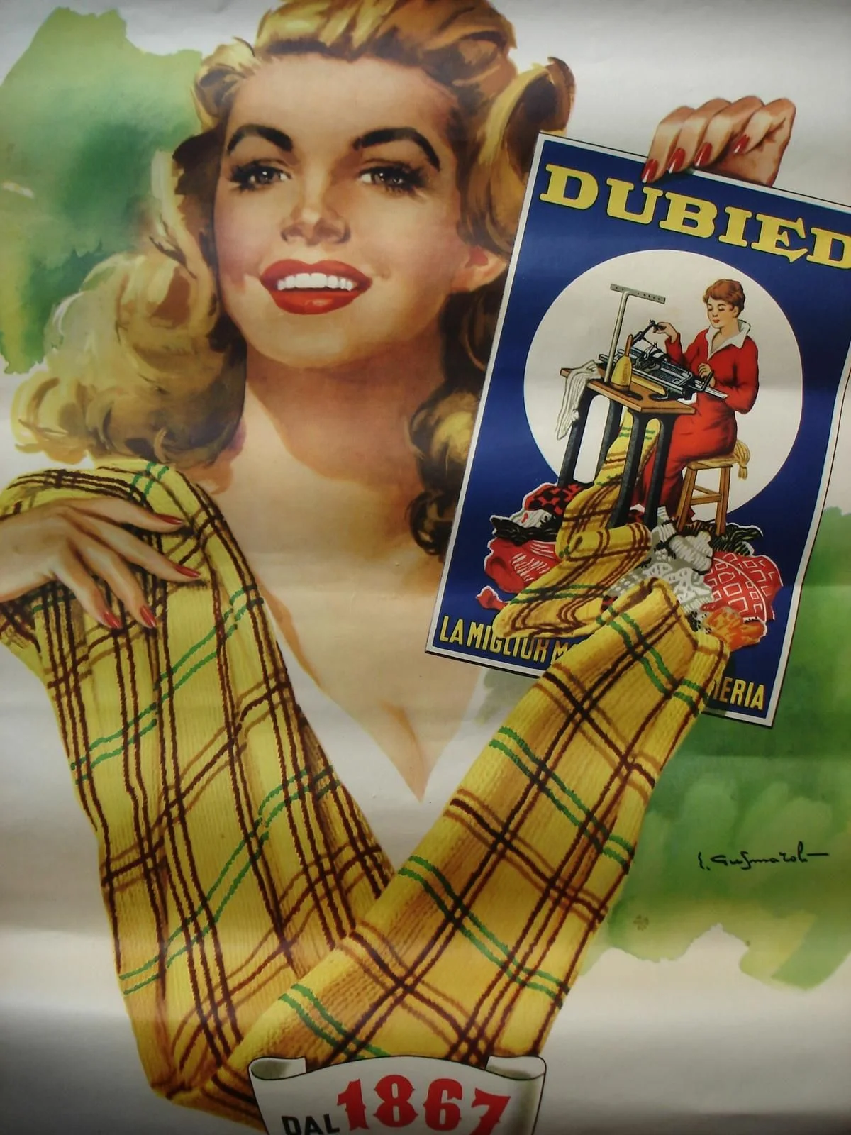 Dubied Knitting Machines Advertising Poster, 1955
