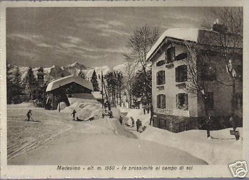 Cartolina Madesimo 1947, Campo Da Sci E Albergo Bernasconi