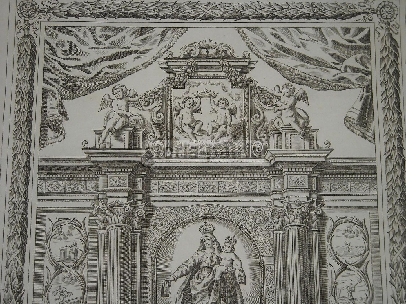 Madonna Del Carmelo, Incisione Di Pietro Tedeschi, Fine XVIII Secolo