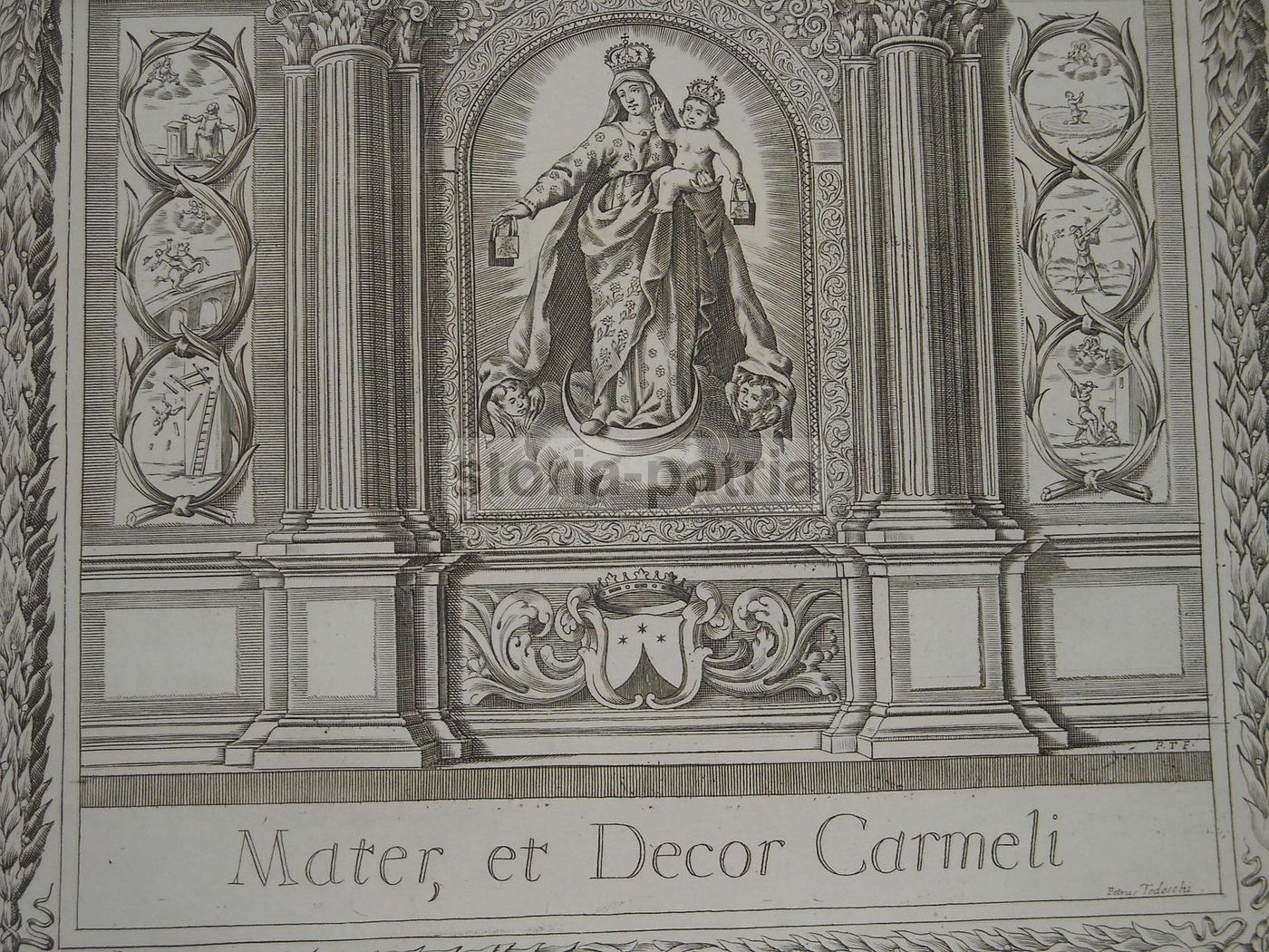 Madonna Del Carmelo, Incisione Di Pietro Tedeschi, Fine XVIII Secolo