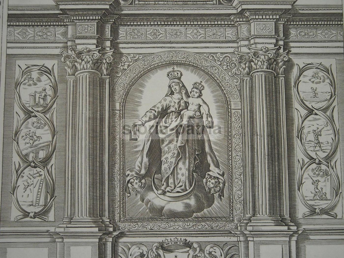 Madonna Del Carmelo, Incisione Di Pietro Tedeschi, Fine XVIII Secolo