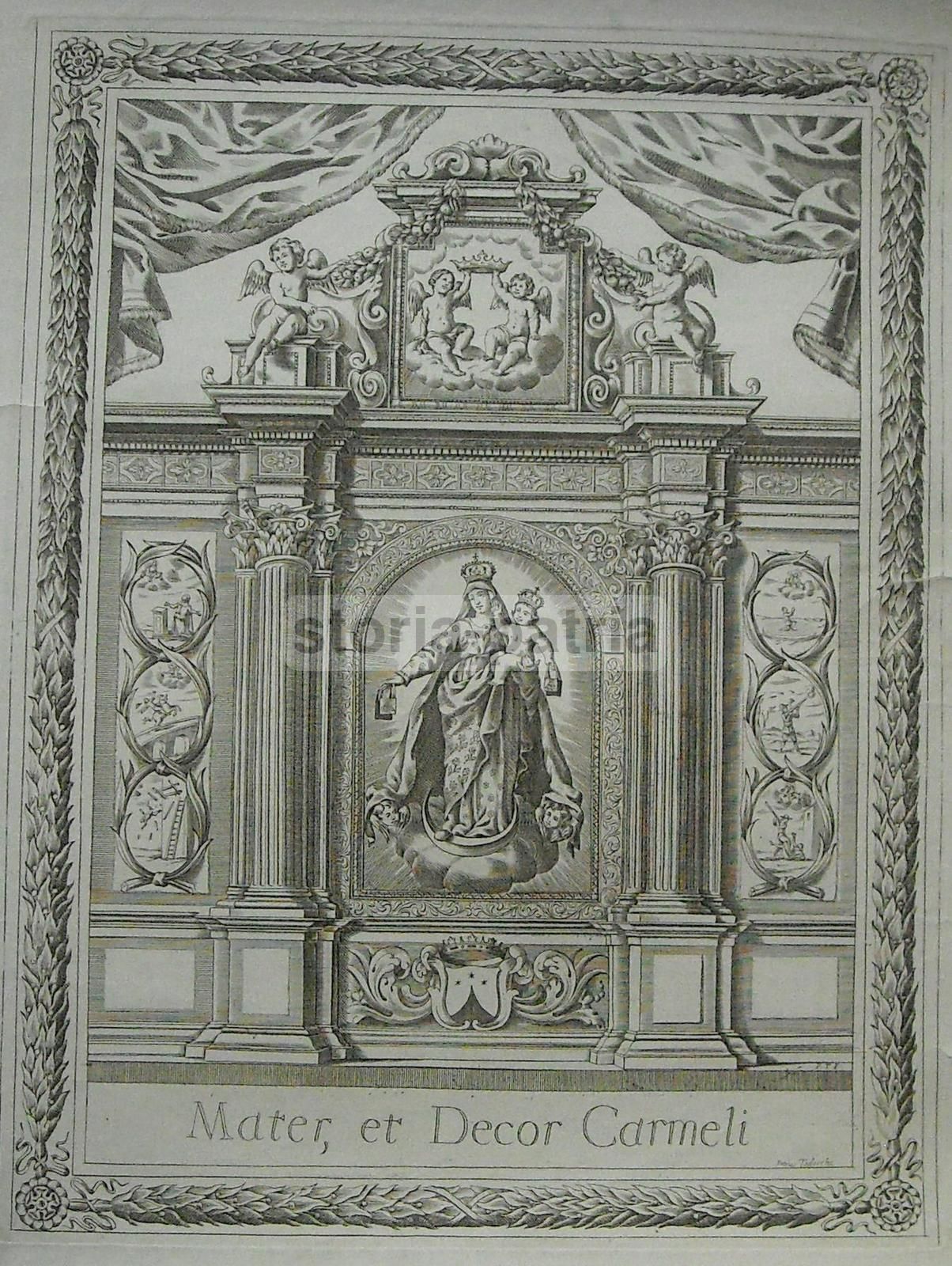 Madonna Del Carmelo, Incisione Di Pietro Tedeschi, Fine XVIII Secolo
