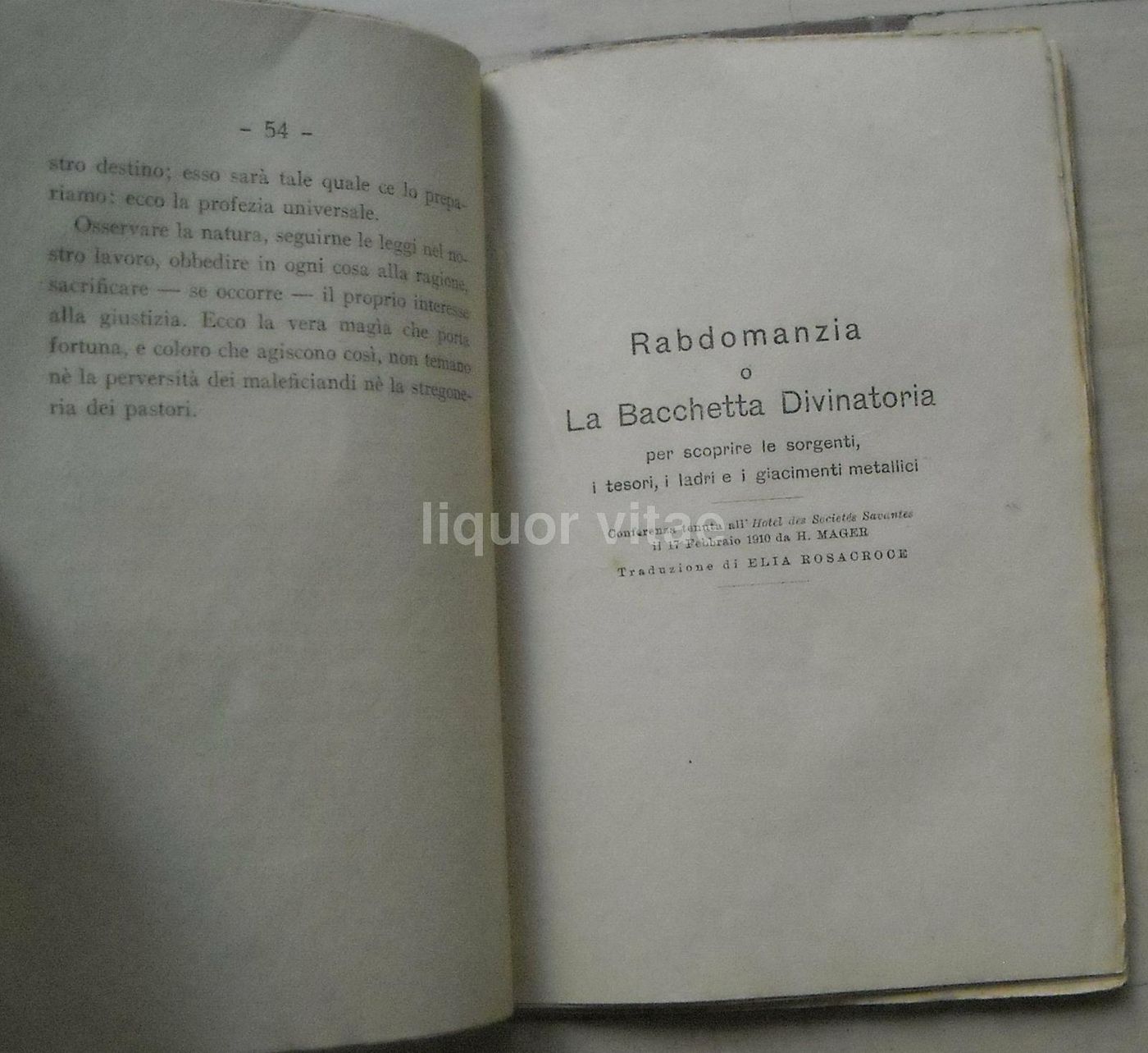 La Magia Delle Campagne, Eliphas Levi, 1922   Rabdomanzia E Stregoneria