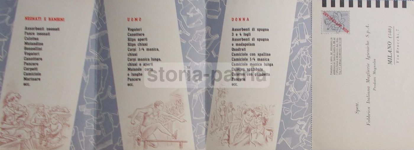 Depliant Pubblicitario Magnolia Maglieria Anni '50 Milano
