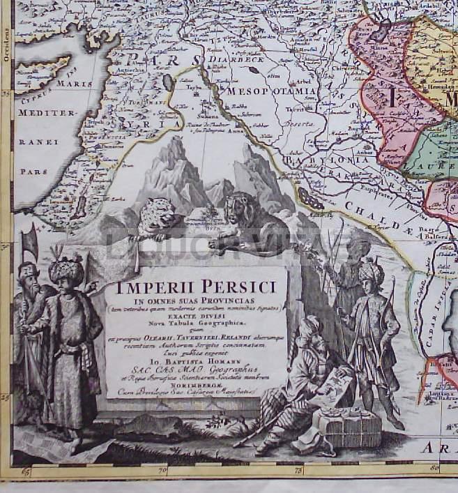 Mappa Antica Dell'Impero Persiano, Arabia E Russia, Homann, 1720