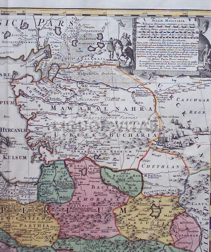 Mappa Antica Dell'Impero Persiano, Arabia E Russia, Homann, 1720