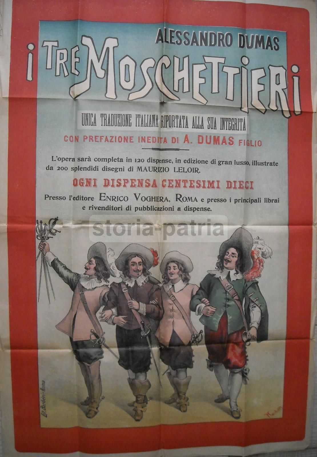 Manifesto I Tre Moschettieri Di Dumas, Illustrato Da Marchetti, Barberi