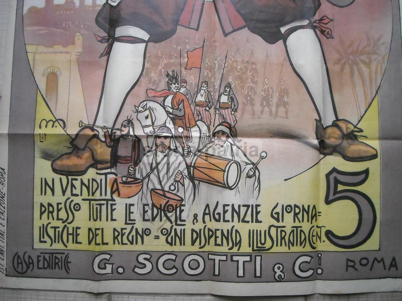 Manifesto Pubblicitario I Viaggi Di Gulliver, Scotti Roma, 1900