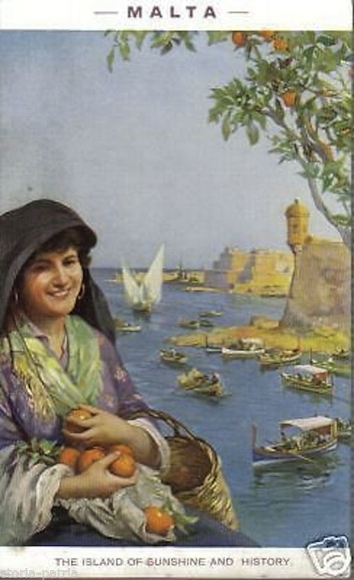 Cartolina Antica Malta Costume Tradizionale Primi '900 Richter