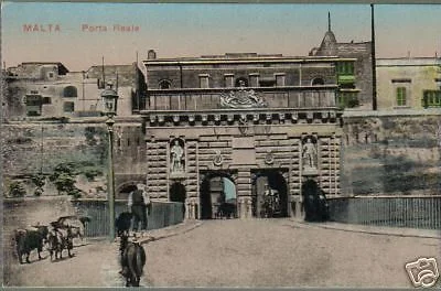 Cartolina Antica di Malta, Porta Reale, Primo '900