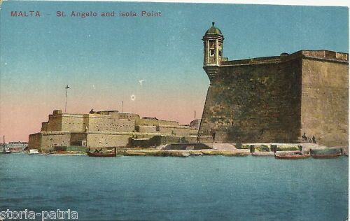 Cartolina Antica Malta St. Angelo 1917 Veduta Panoramica Colori