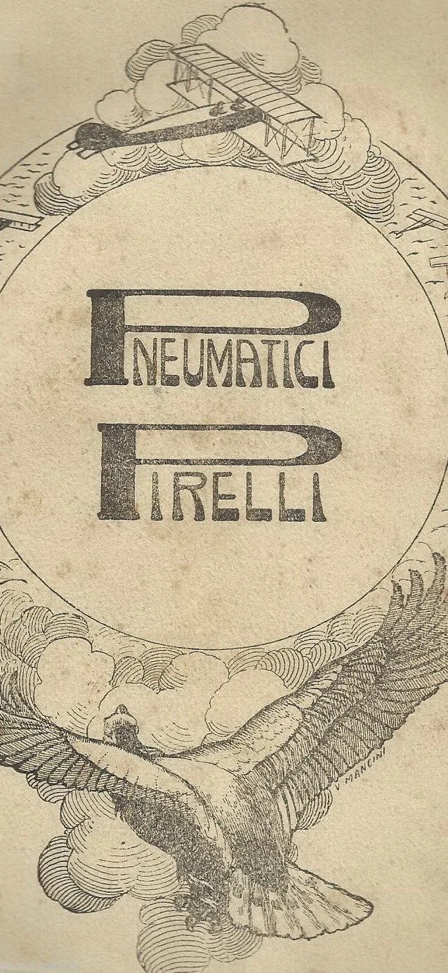 Stampa Pubblicitaria Pirelli Aviazione V. Mancini Anni '20