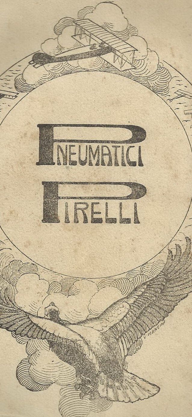 Stampa Pubblicitaria Pirelli Aviazione V. Mancini Anni '20