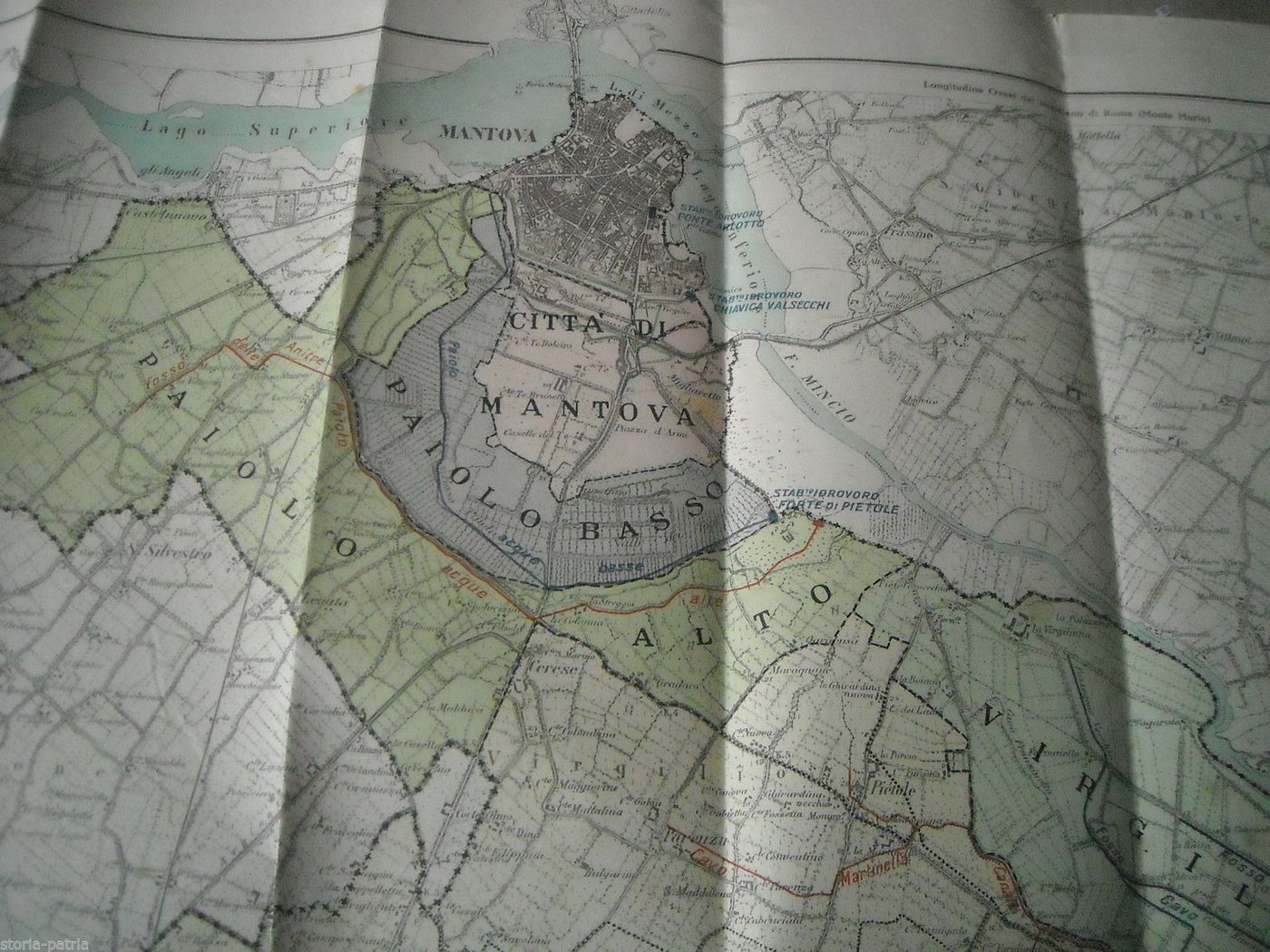 Mappa Bonifica Mantova Sud 1929 Istituto Geografico Militare