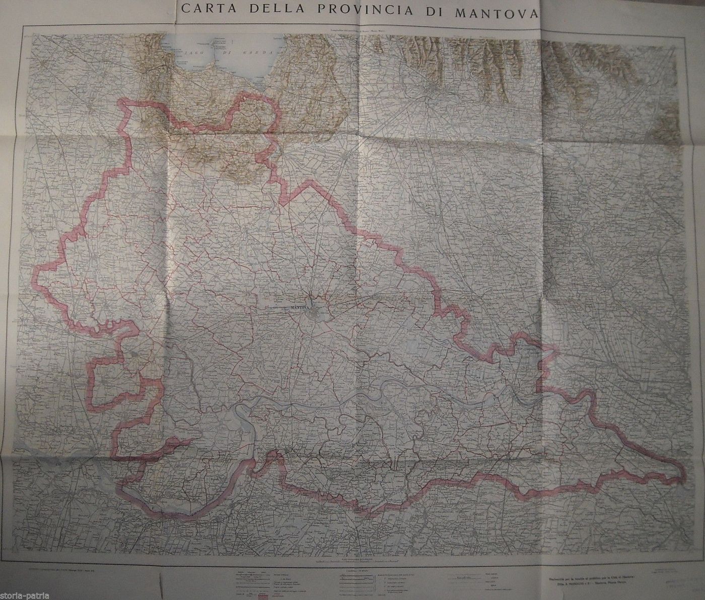 Mappa Geografica Della Provincia Di Mantova 1933 Istituto Geografico