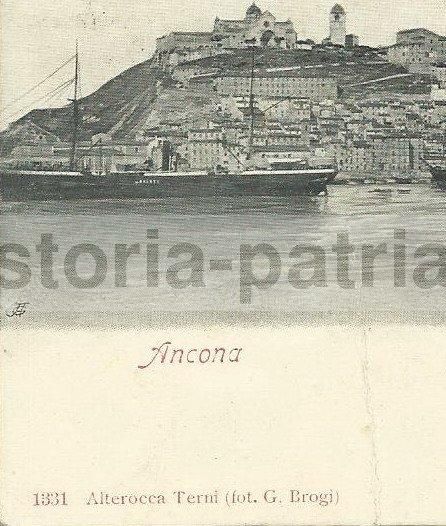 Cartolina Antica: Ancona, Panorama Dal Mare (foto Brogi, Viaggiata)