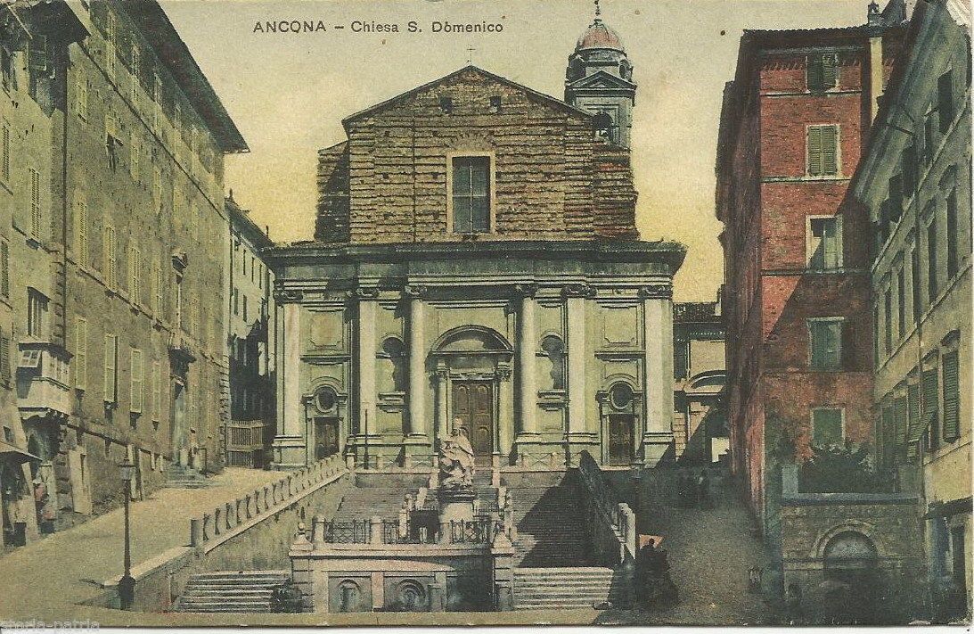 Cartolina Antica Della Chiesa Di San Domenico Ad Ancona, 1916, Brogi, Viaggiata