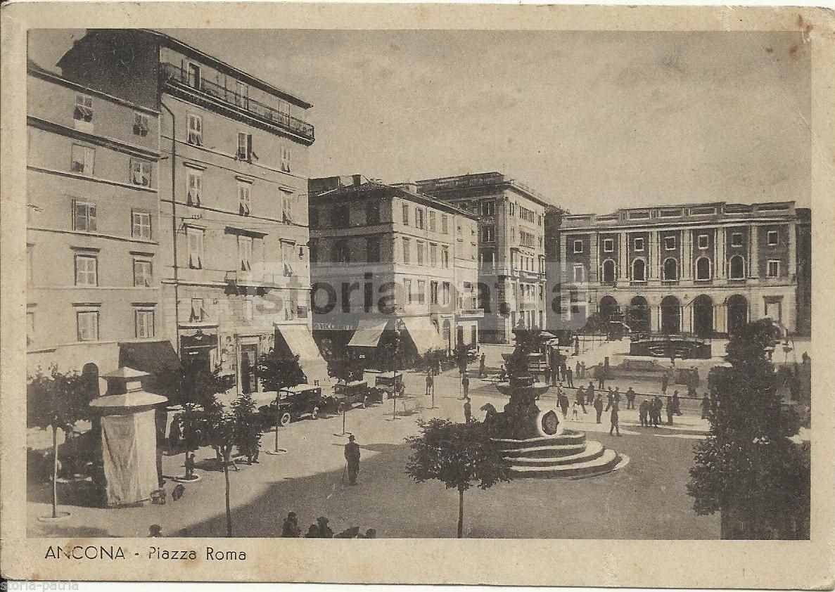 Cartolina d'Epoca Ancona, Piazza Roma, Anni '40, Arelli