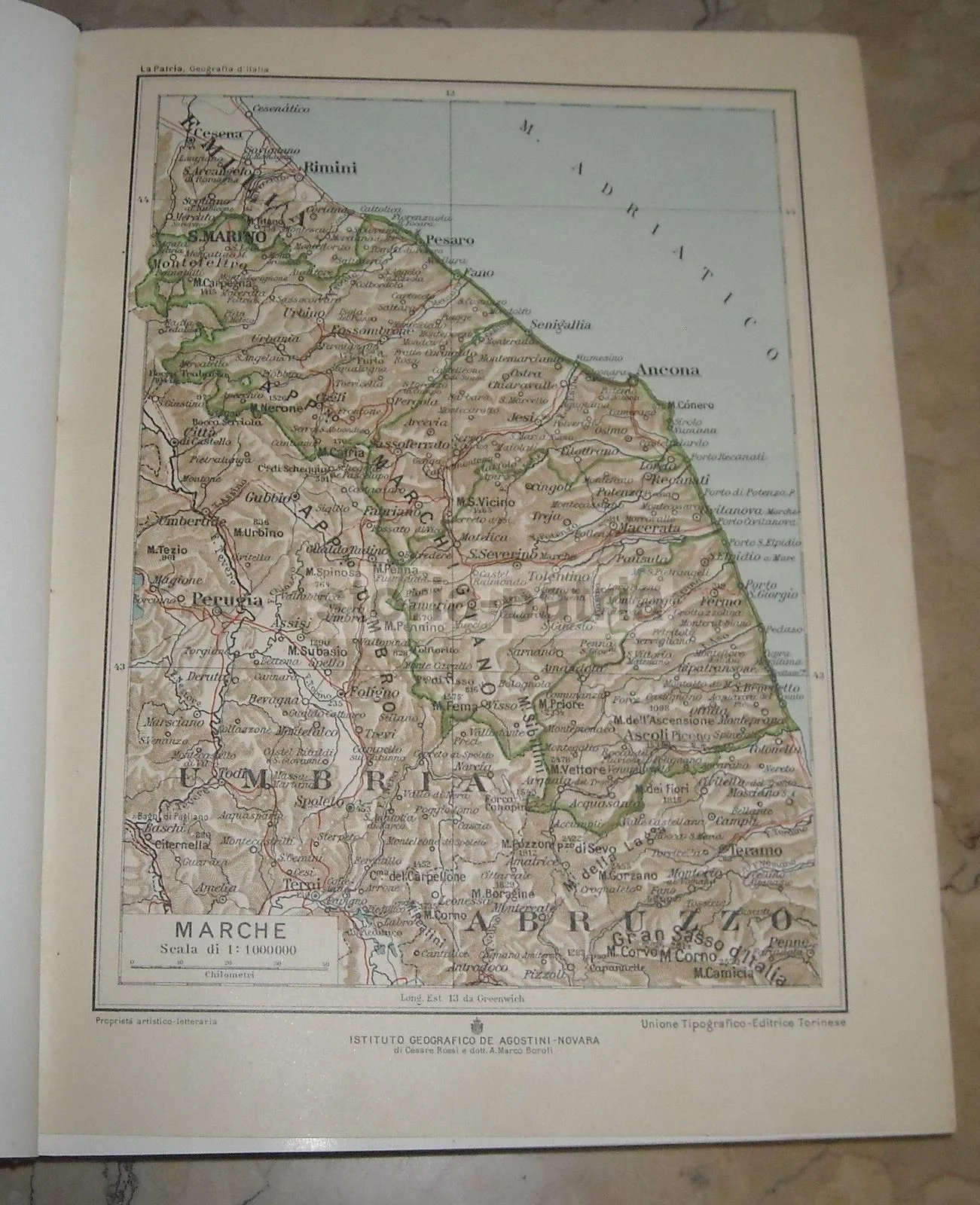 Marche by Ettore Ricci, Utet 1929. Illustrated with Maps and Plates