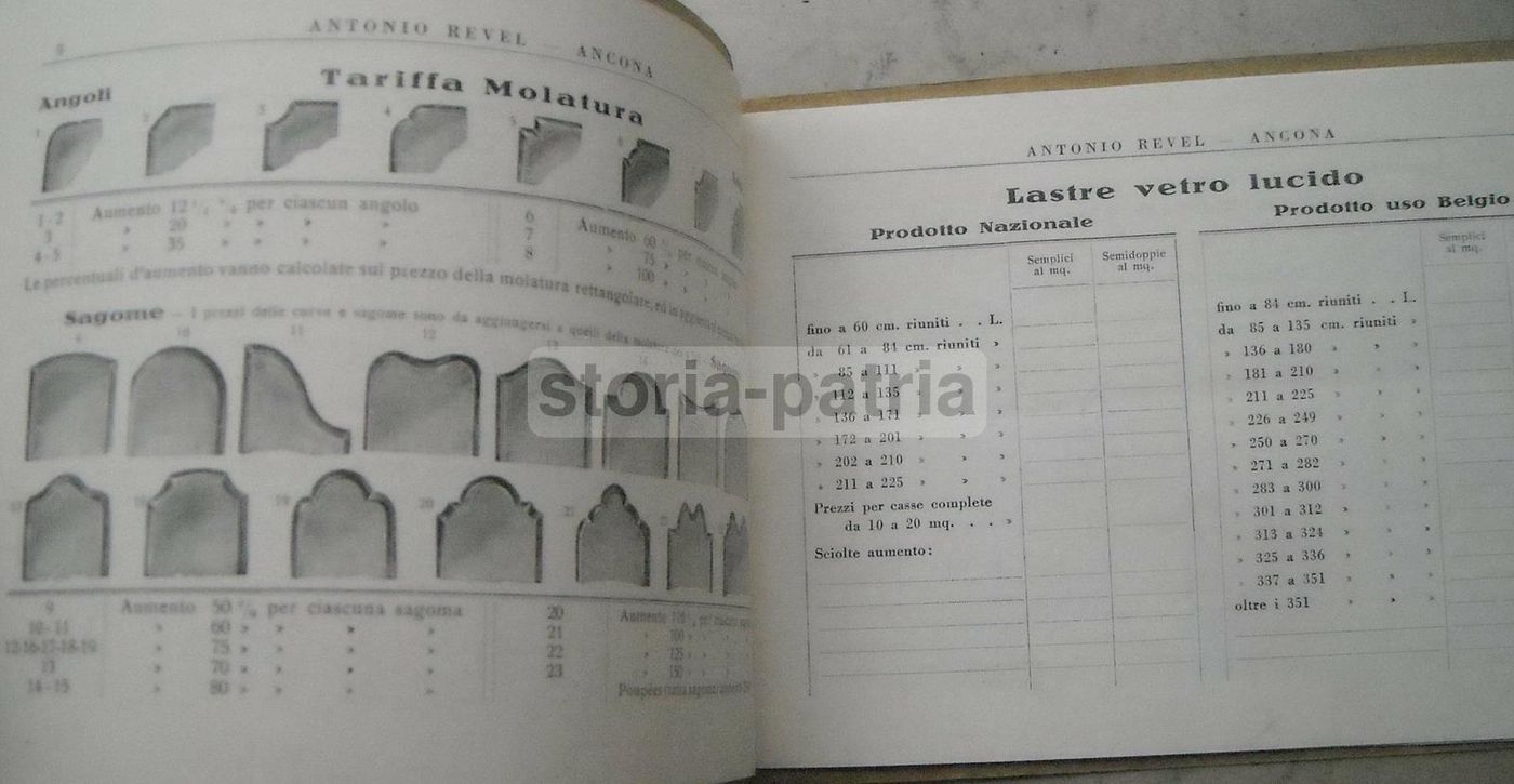 Catalogo Pubblicitario Vetreria Revel, Ancona (anni '30)   Specchi E Vetri Artistici