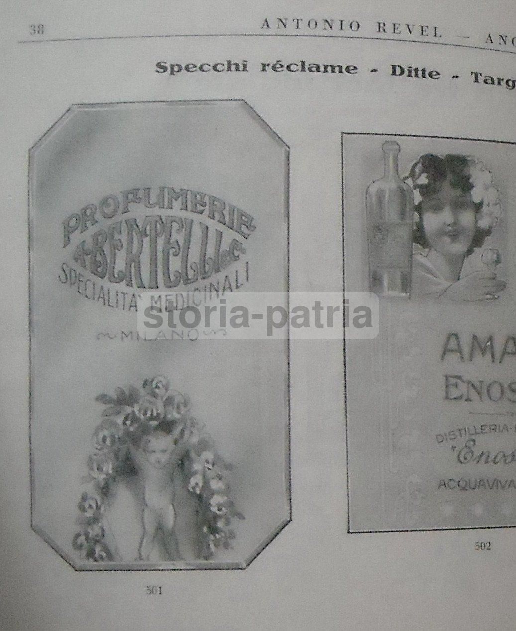 Catalogo Pubblicitario Vetreria Revel, Ancona (anni '30)   Specchi E Vetri Artistici