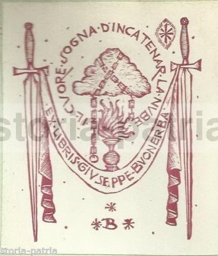 Ex Libris Di Bruno Da Osimo Per Giuseppe Buonerba, Xilografia d'Epoca