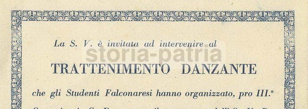 Biglietto Danza Studenti Falconara Agf Dopolavoro Fascista 1930