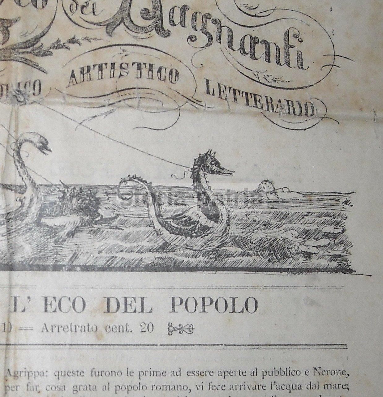 L'Eco Dei Bagnanti 1893 Fano: Giornale d'Epoca, Mare E Bagni Nelle Marche