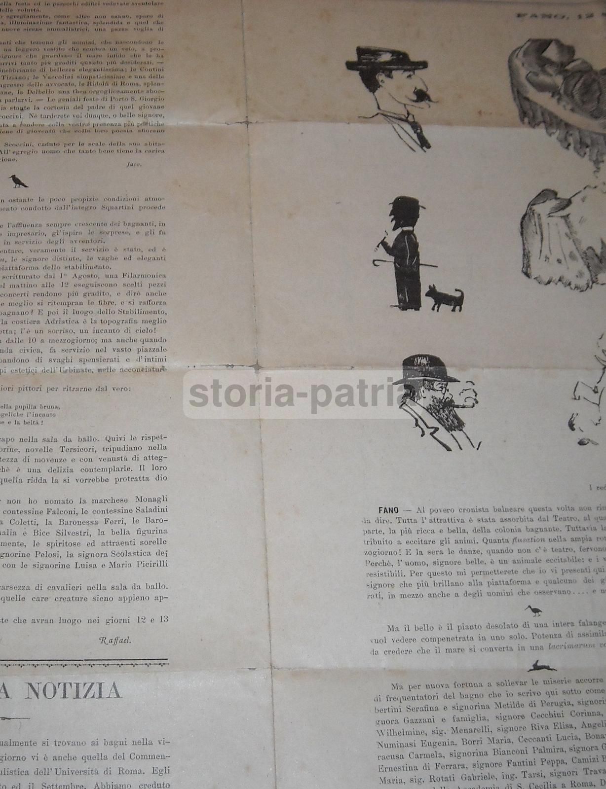 L'Eco Dei Bagnanti 1893 Fano: Giornale d'Epoca, Mare E Bagni Nelle Marche