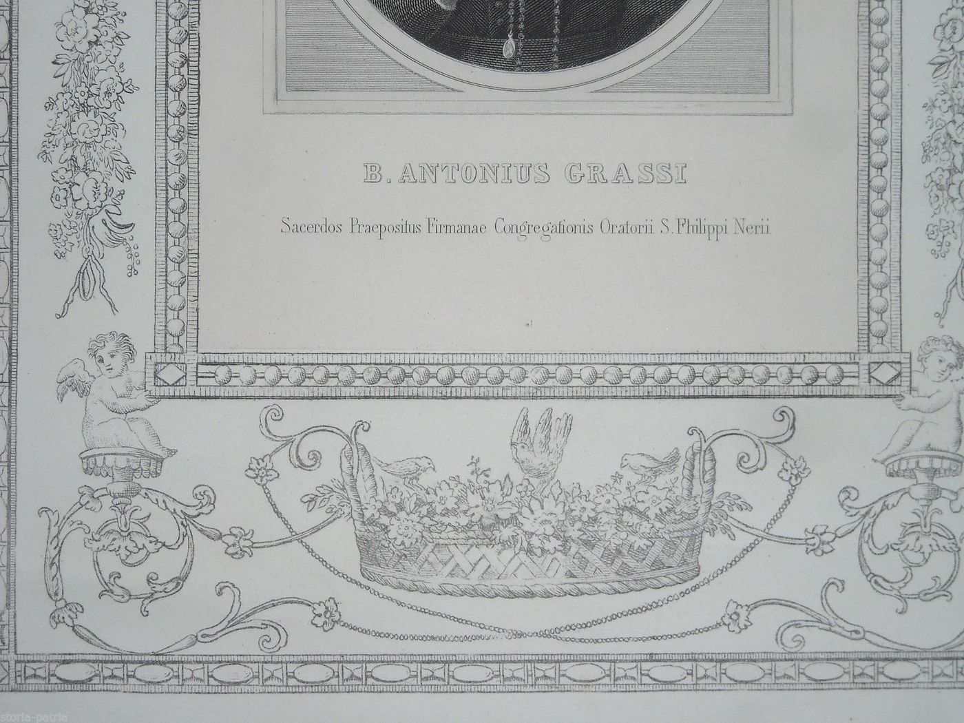Litografia Beato Antonio Grassi, Oratorio Di San Filippo Neri, Fermo, XIX Secolo