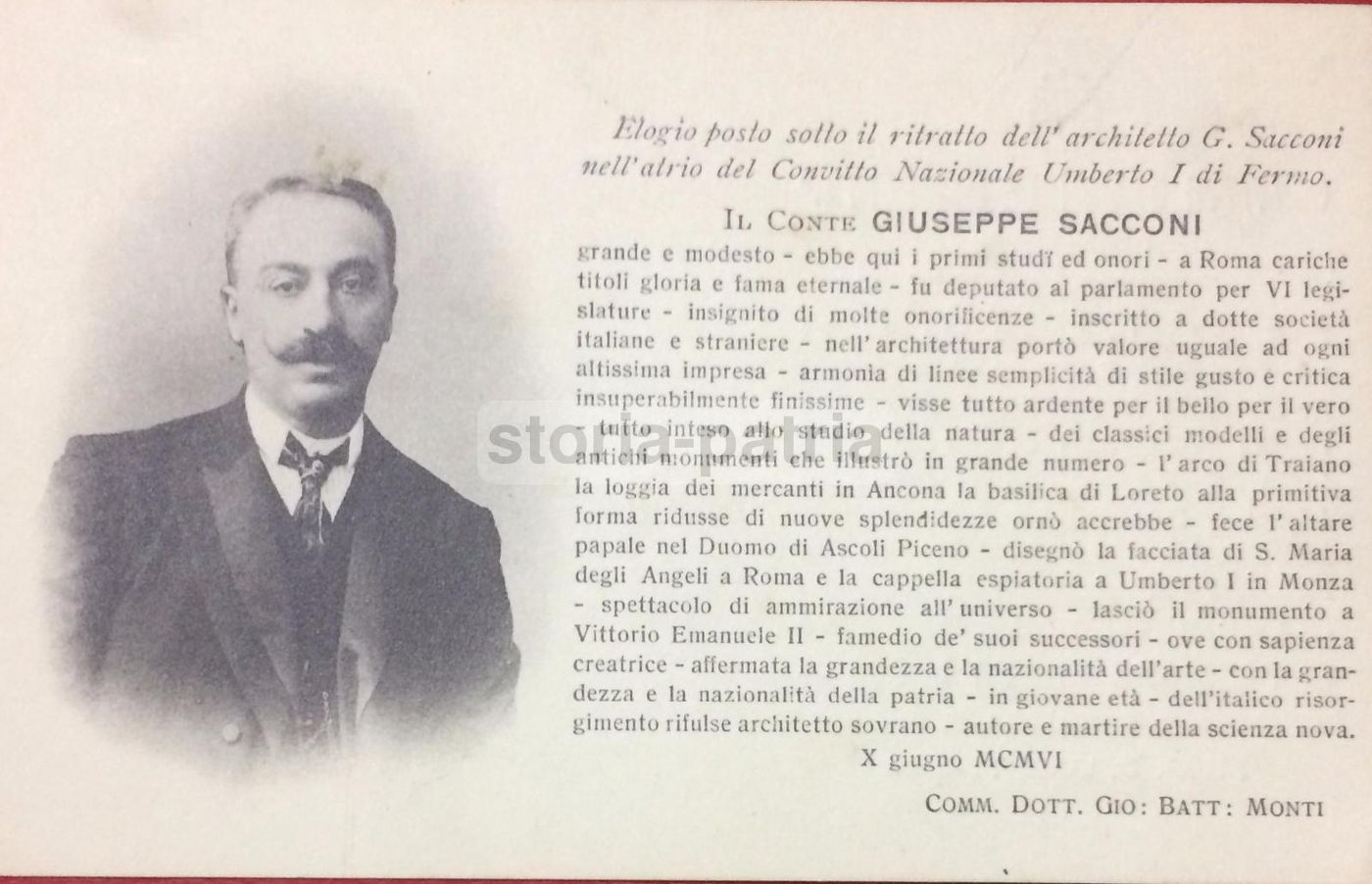 Cartolina Convitto Nazionale Umberto I, Fermo. Tordini, Sacconi. Epoca.