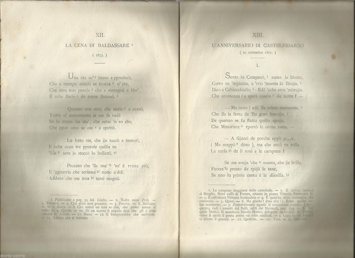 Poesie Dialettali Marchigiane, Gio. Batta Tamanti, 1885, Risorgimento E Massoneria