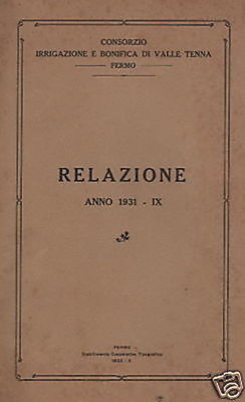 Bonifica Valle Tenna Fermo 1932: Consorzio Irrigazione Marche