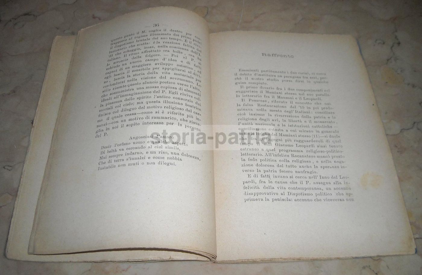 Moroncini, L'Inno Ai Patriarchi Di Leopardi E Mamiani, Napoli, 1892