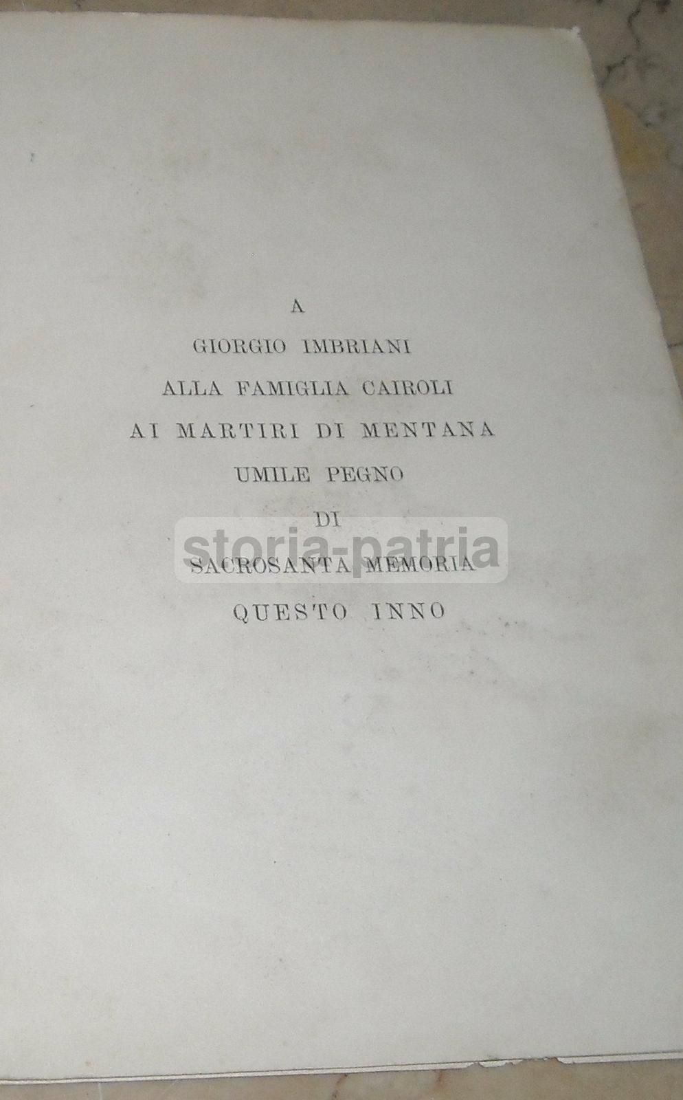 Viva Roma! A Giacomo Leopardi Inno   Fortunato Forcignano (1871)
