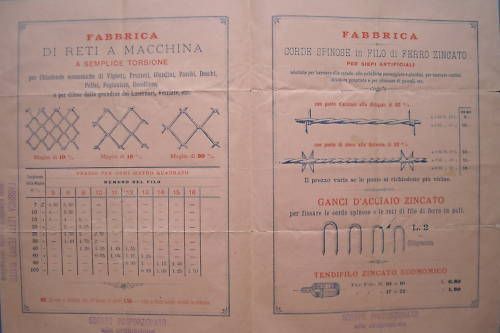 Catalogo A. M. Bucci Macerata: Reti In Ferro E Corde Spinose, Fine '800