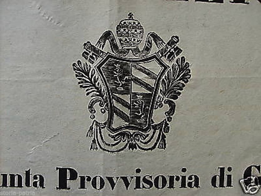 Manifesto Idrofobia Cani Macerata 1849 Gherardi Editto Storico