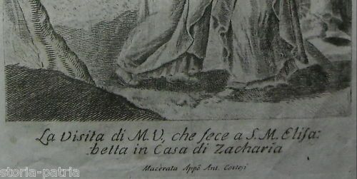 Stampa Antica Cortesi, Macerata: Madonna, Visitazione E Sant'Elisabetta