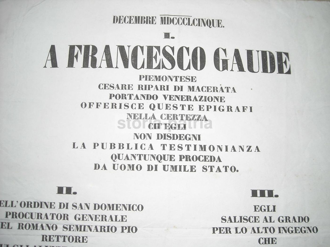 Epigrafi Di Cesare Ripari A Francesco Gaude 1855 Macerata