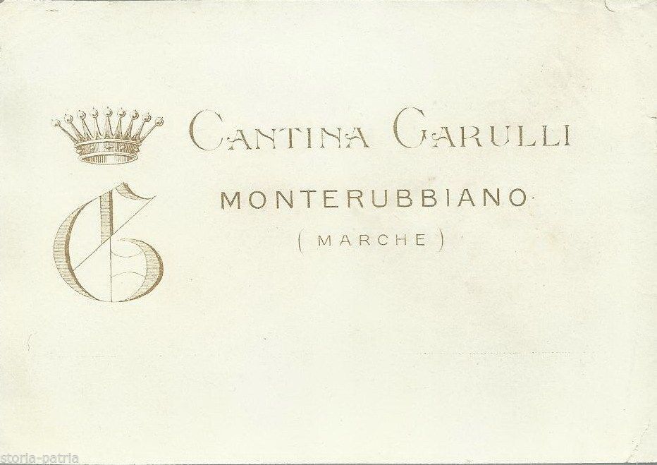 Etichetta Vino Cantina Garulli, Monterubbiano, Marche. Epoca Primi '900.